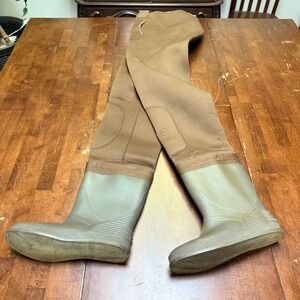 Cabela's Neoprene Boot-Foot Waders Mens Size 8 Brown Good Condition Chest High